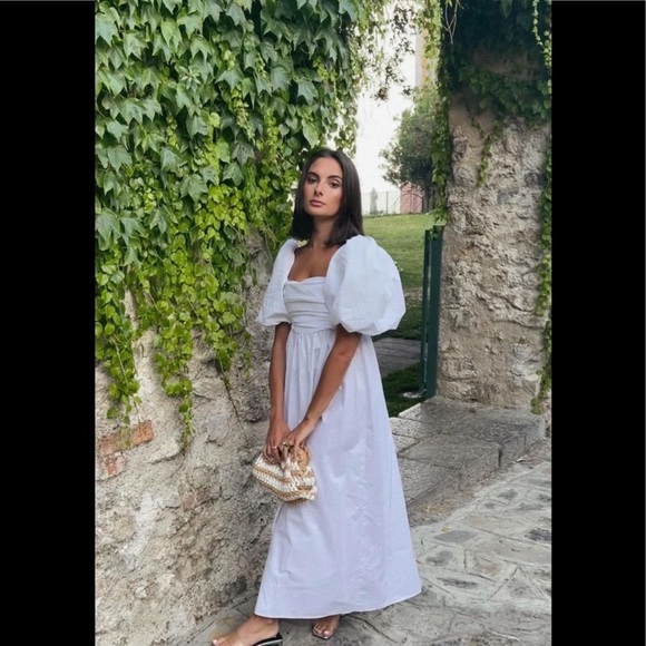 ZARA WOMAN NWT BLOGGERS FAVORITE WHITE DRAPED POPLIN DRESS SIZE LARGE - Picture 6 of 15